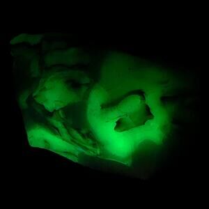 Lavender Custard‎ Black Art Glass Cullet Glowing Uranium Slag Glass #4GL62